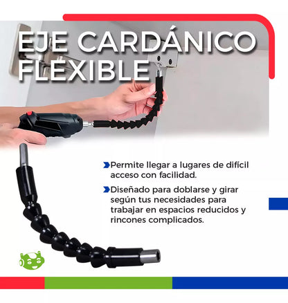 Taladro Destornillador Inalámbrico Flexible + 50 Accesorios