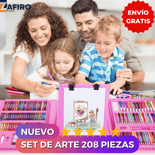 Mega set de arte de 208 Piezas para Niños o Niñas